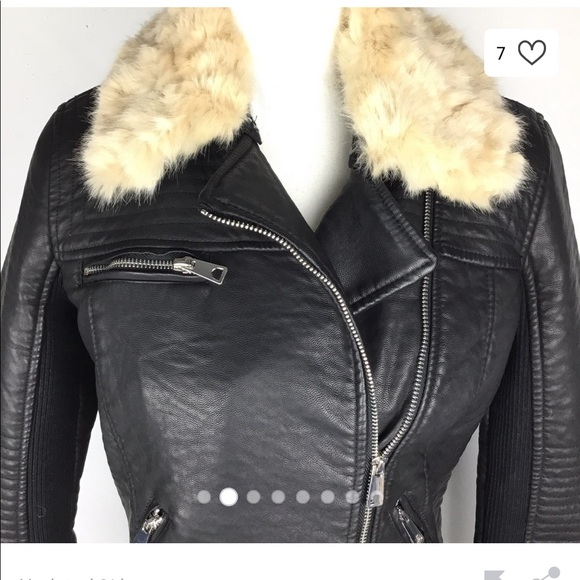 Zara Trafaluc Black Leather Moto Jacket - Picture 4 of 7